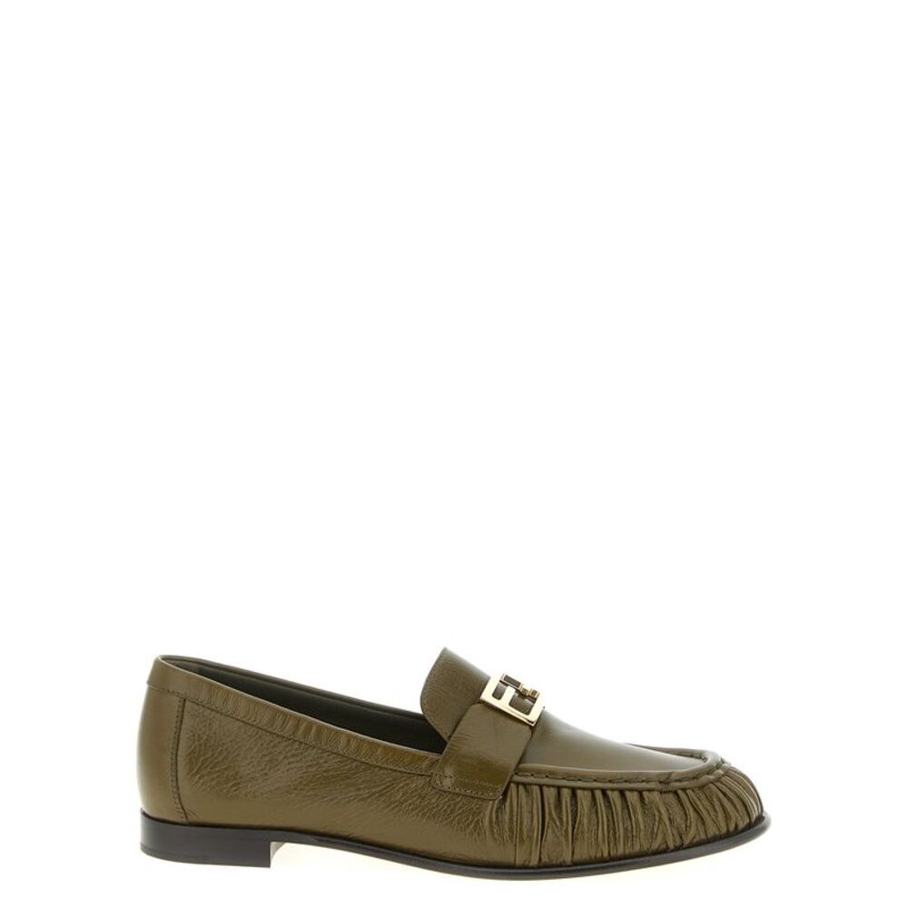 Fendi Bicolor Lamb Leather Slip-On Women's Loafers